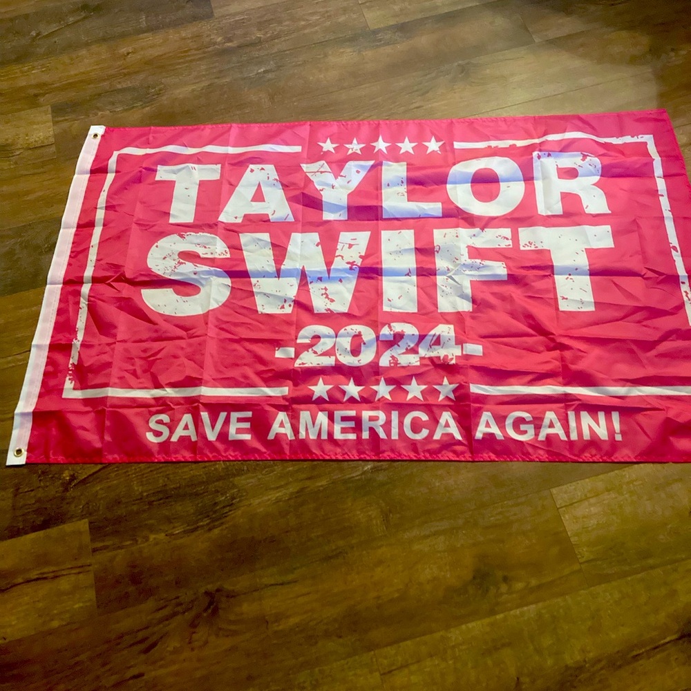 NWOT Taylor Swift 2024 wall flag 36” X 58” pink/white